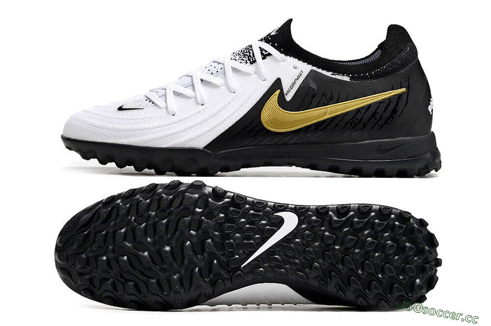 Unisex Nike Phantom Luna Elite TF Artificial Turf Low-Tops Football Shoes - White/Black/Gold 1