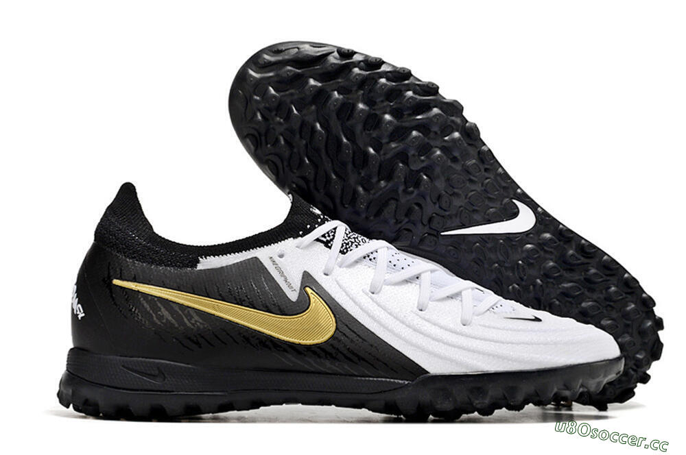 Unisex Nike Phantom Luna Elite TF Artificial Turf Low-Tops Football Shoes - White/Black/Gold 2