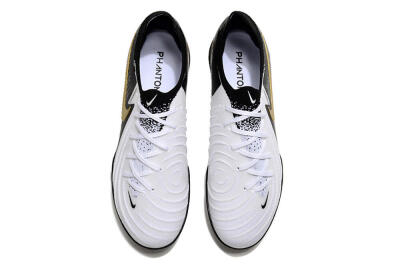 Unisex Nike Phantom Luna Elite TF Artificial Turf Low-Tops Football Shoes - White/Black/Gold