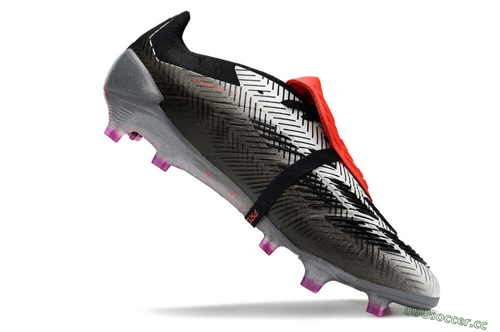Men's Adidas Predator Elite Foldover Tongue FG Firm Ground Low-Tops Football Boots - Black/White/Red 4