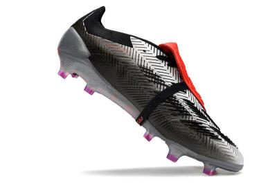 Men's Adidas Predator Elite Foldover Tongue FG Firm Ground Low-Tops Football Boots - Black/White/Red