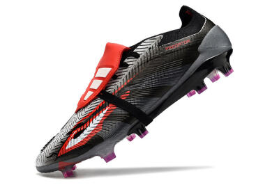 Men's Adidas Predator Elite Foldover Tongue FG Firm Ground Low-Tops Football Boots - Black/White/Red