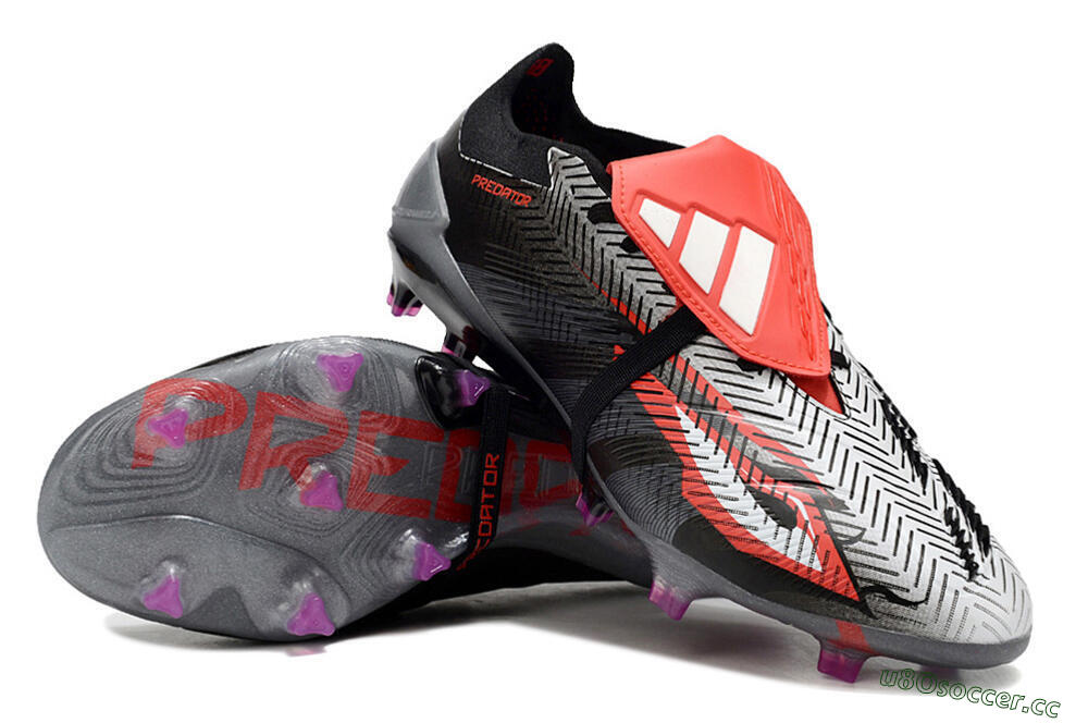 Men's Adidas Predator Elite Foldover Tongue FG Firm Ground Low-Tops Football Boots - Black/White/Red 3