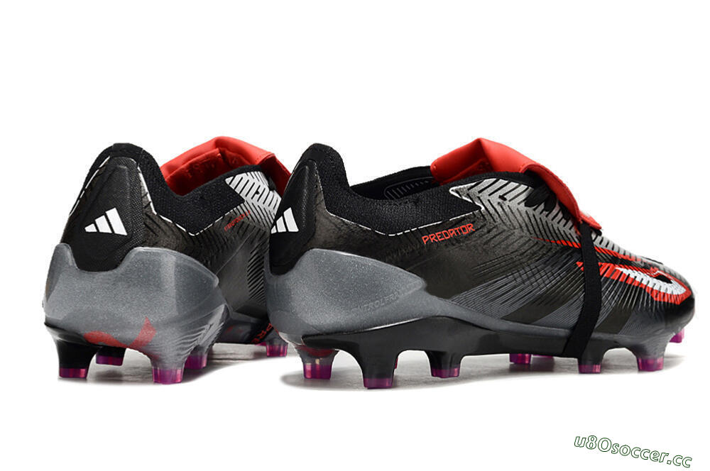 Men's Adidas Predator Elite Foldover Tongue FG Firm Ground Low-Tops Football Boots - Black/White/Red 6