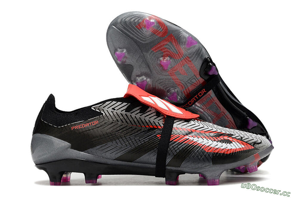 Men's Adidas Predator Elite Foldover Tongue FG Firm Ground Low-Tops Football Boots - Black/White/Red 2