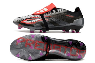 Men's Adidas Predator Elite Foldover Tongue FG Firm Ground Low-Tops Football Boots - Black/White/Red