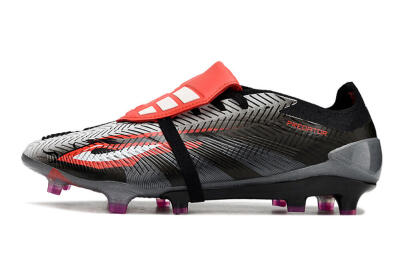 Men's Adidas Predator Elite Foldover Tongue FG Firm Ground Low-Tops Football Boots - Black/White/Red