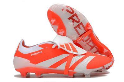 Men's Adidas Predator Elite Foldover Tongue FG Firm Ground Low-Tops Football Boots - Orange/White