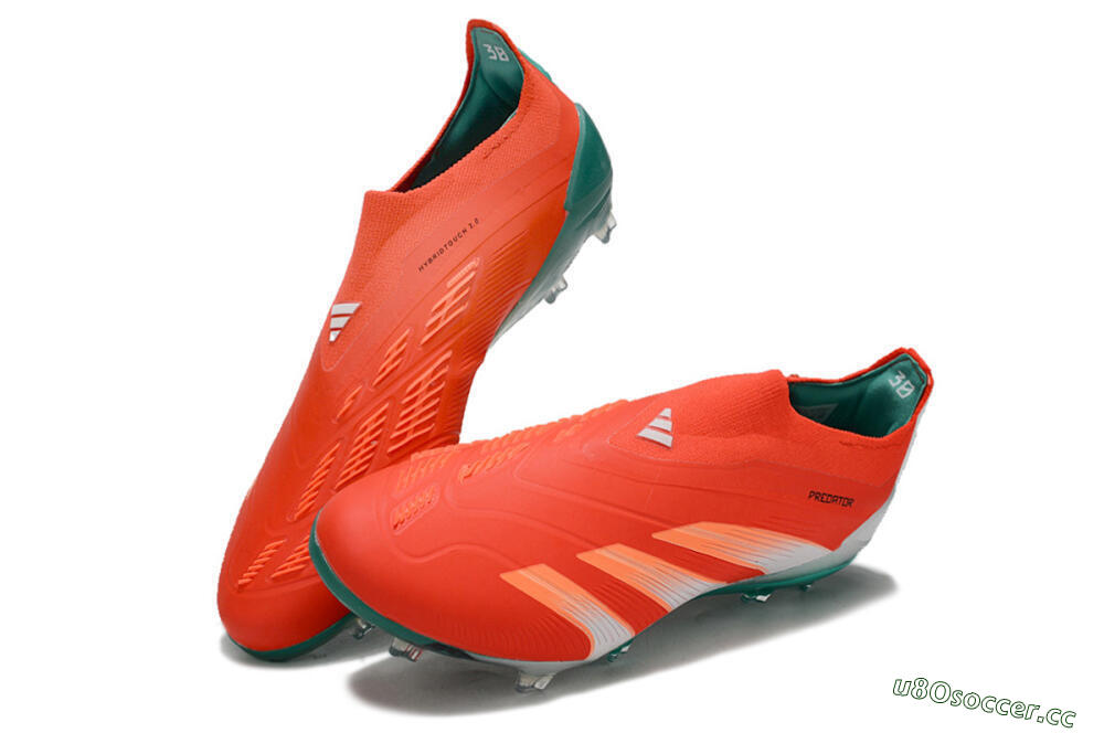 Men's Adidas Predator Accuracy+ FG Firm Ground Low-Tops Football Boots - Red/White/Green 3