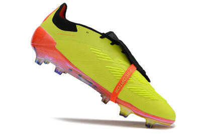Unisex Adidas Predator Elite Foldover Tongue FG Firm Ground Low-Tops Football Boots - Yellow/Black/Red