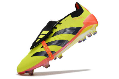 Unisex Adidas Predator Elite Foldover Tongue FG Firm Ground Low-Tops Football Boots - Yellow/Black/Red