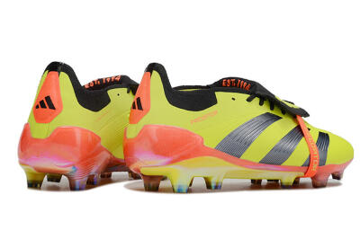 Unisex Adidas Predator Elite Foldover Tongue FG Firm Ground Low-Tops Football Boots - Yellow/Black/Red