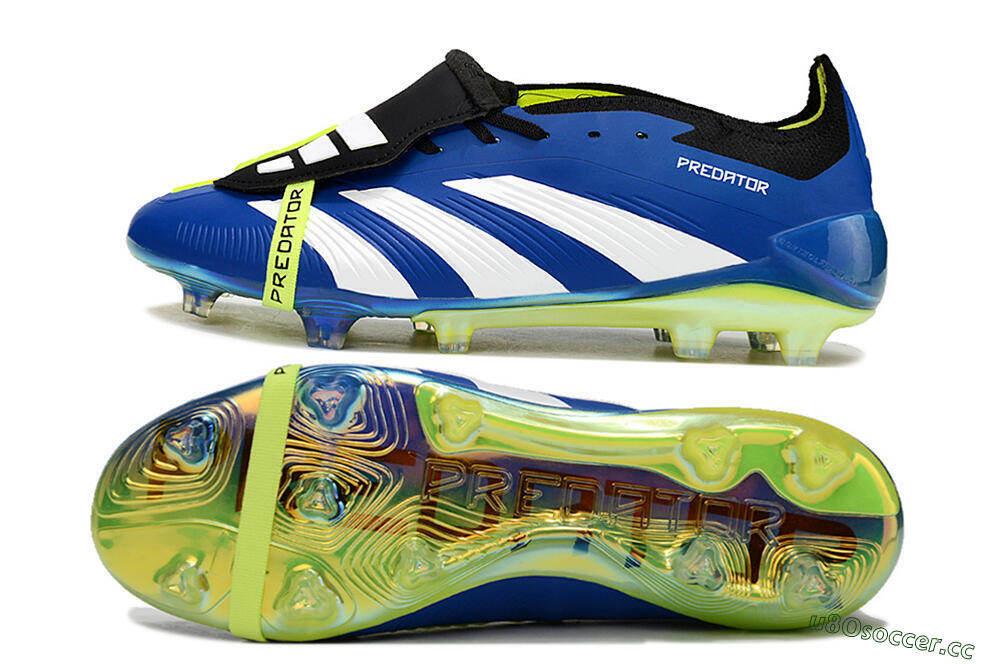 Unisex Adidas Predator Elite Foldover Tongue FG Firm Ground Low-Tops Football Boots - Blue/White/Black 1