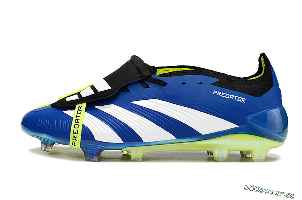 Unisex Adidas Predator Elite Foldover Tongue FG Firm Ground Low-Tops Football Boots - Blue/White/Black 0