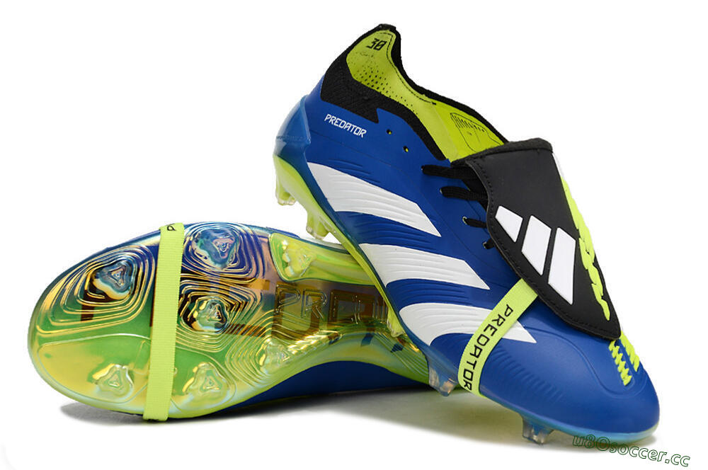 Unisex Adidas Predator Elite Foldover Tongue FG Firm Ground Low-Tops Football Boots - Blue/White/Black 3