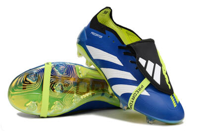 Unisex Adidas Predator Elite Foldover Tongue FG Firm Ground Low-Tops Football Boots - Blue/White/Black