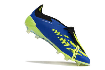 Unisex Adidas Predator Elite Foldover Tongue FG Firm Ground Low-Tops Football Boots - Blue/White/Black