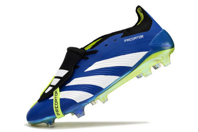 Unisex Adidas Predator Elite Foldover Tongue FG Firm Ground Low-Tops Football Boots - Blue/White/Black