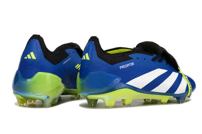 Unisex Adidas Predator Elite Foldover Tongue FG Firm Ground Low-Tops Football Boots - Blue/White/Black