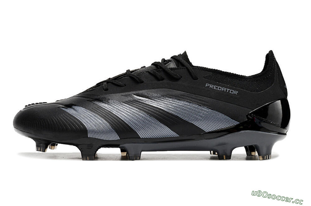 Men's Adidas Predator Elite FG Firm Ground Low-Tops Football Boots - Black/Silver 0