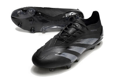 Men's Adidas Predator Elite FG Firm Ground Low-Tops Football Boots - Black/Silver