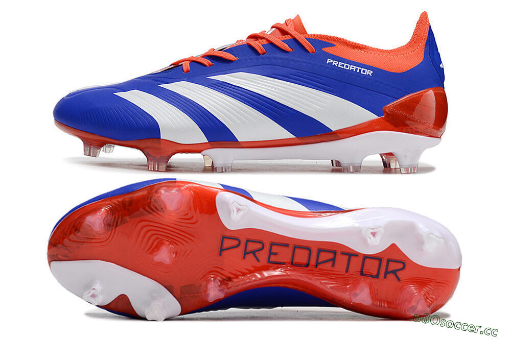 Men's Adidas Predator Elite FG Firm Ground Low-Tops Football Boots - Blue/White/Red 1