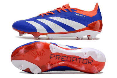 Men's Adidas Predator Elite FG Firm Ground Low-Tops Football Boots - Blue/White/Red