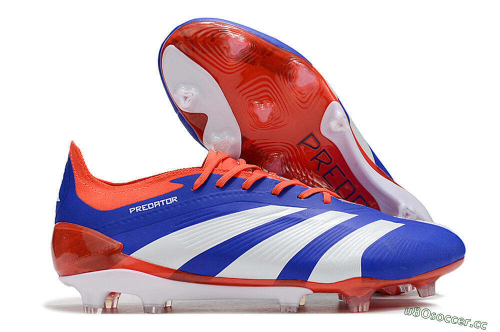 Men's Adidas Predator Elite FG Firm Ground Low-Tops Football Boots - Blue/White/Red 2