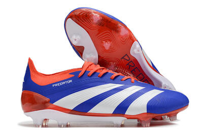 Men's Adidas Predator Elite FG Firm Ground Low-Tops Football Boots - Blue/White/Red