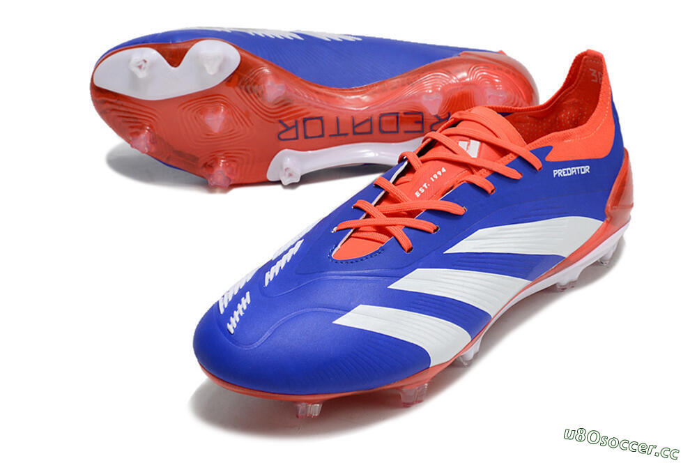 Men's Adidas Predator Elite FG Firm Ground Low-Tops Football Boots - Blue/White/Red 3