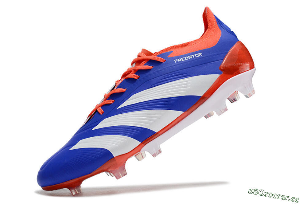 Men's Adidas Predator Elite FG Firm Ground Low-Tops Football Boots - Blue/White/Red 5