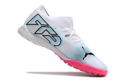 Men's Puma Future Ultimate TF Artificial Turf High-Tops Football Shoes - White/Black/Blue/Pink
