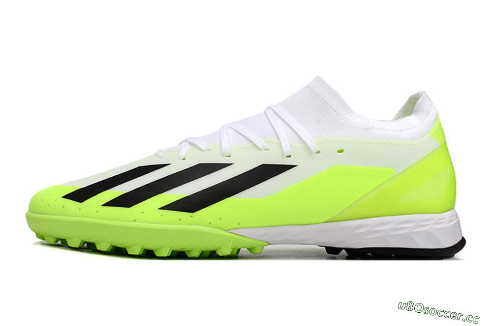 Men's Adidas X Crazyfast.3 TF Artificial Turf Low-Tops Football Shoes - White/Black/Yellow 0
