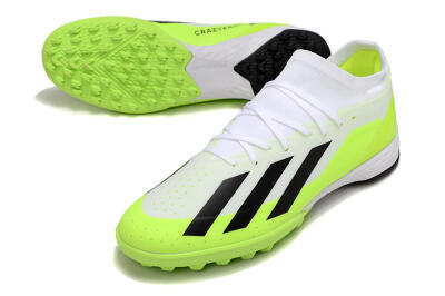 Men's Adidas X Crazyfast.3 TF Artificial Turf Low-Tops Football Shoes - White/Black/Yellow