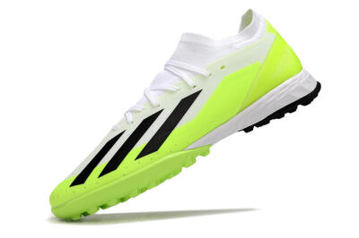 Men's Adidas X Crazyfast.3 TF Artificial Turf Low-Tops Football Shoes - White/Black/Yellow