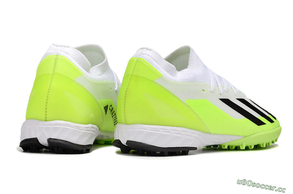 Men's Adidas X Crazyfast.3 TF Artificial Turf Low-Tops Football Shoes - White/Black/Yellow 6