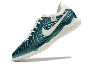 Men's Nike Tiempo Legend 10 Pro TF Artificial Turf Low-Tops Football Shoes - Jade/White