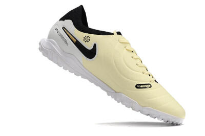 Men's Nike Tiempo Legend 10 Pro TF Artificial Turf Low-Tops Football Shoes - Beige/Black/White