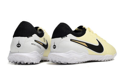 Men's Nike Tiempo Legend 10 Pro TF Artificial Turf Low-Tops Football Shoes - Beige/Black/White