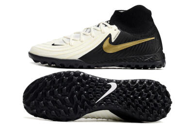 Men's Nike Phantom Luna Elite NU TF Artificial Turf High-Tops Football Shoes - White/Black/Gold