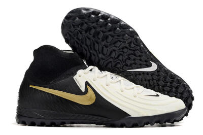 Men's Nike Phantom Luna Elite NU TF Artificial Turf High-Tops Football Shoes - White/Black/Gold