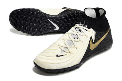 Men's Nike Phantom Luna Elite NU TF Artificial Turf High-Tops Football Shoes - White/Black/Gold