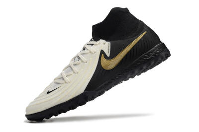 Men's Nike Phantom Luna Elite NU TF Artificial Turf High-Tops Football Shoes - White/Black/Gold