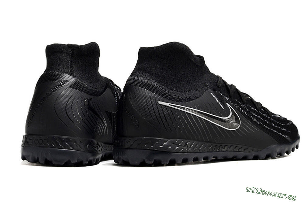 Men's Nike Phantom Luna Elite NU TF Artificial Turf High-Tops Football Shoes - Black/White/Blue 6