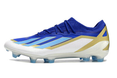 Men's Adidas X Crazyfast.1 Messi FG Firm Ground Low-Tops Football Boots - Blue/Jade/Gold/White
