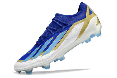 Men's Adidas X Crazyfast.1 Messi FG Firm Ground Low-Tops Football Boots - Blue/Jade/Gold/White