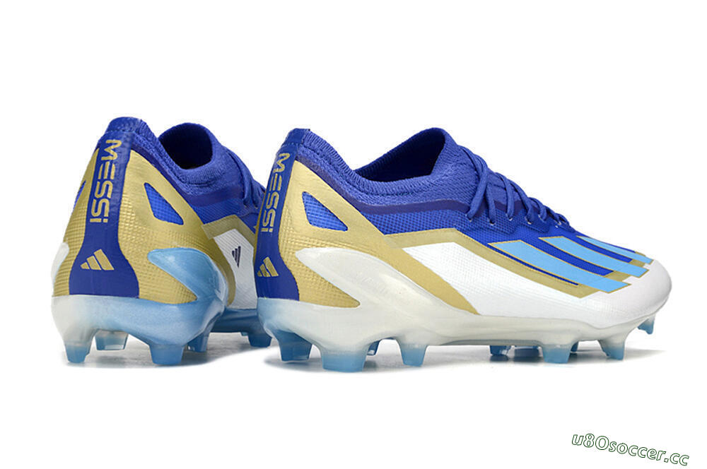Men's Adidas X Crazyfast.1 Messi FG Firm Ground Low-Tops Football Boots - Blue/Jade/Gold/White 6
