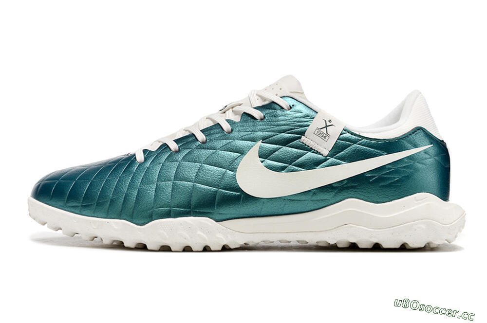 Men's Nike Tiempo Legend 10 Elite TF Artificial Turf Low-Tops Football Shoes - Jade/White 0