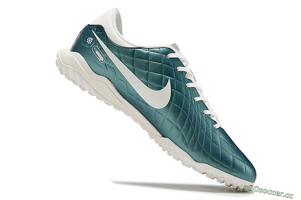 Men's Nike Tiempo Legend 10 Elite TF Artificial Turf Low-Tops Football Shoes - Jade/White 4