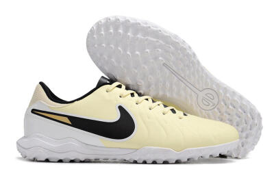Men's Nike Tiempo Legend 10 Elite TF Artificial Turf Low-Tops Football Shoes - Beige/Black/White